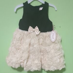 Nannette Black and Cream Floral Kids Dress